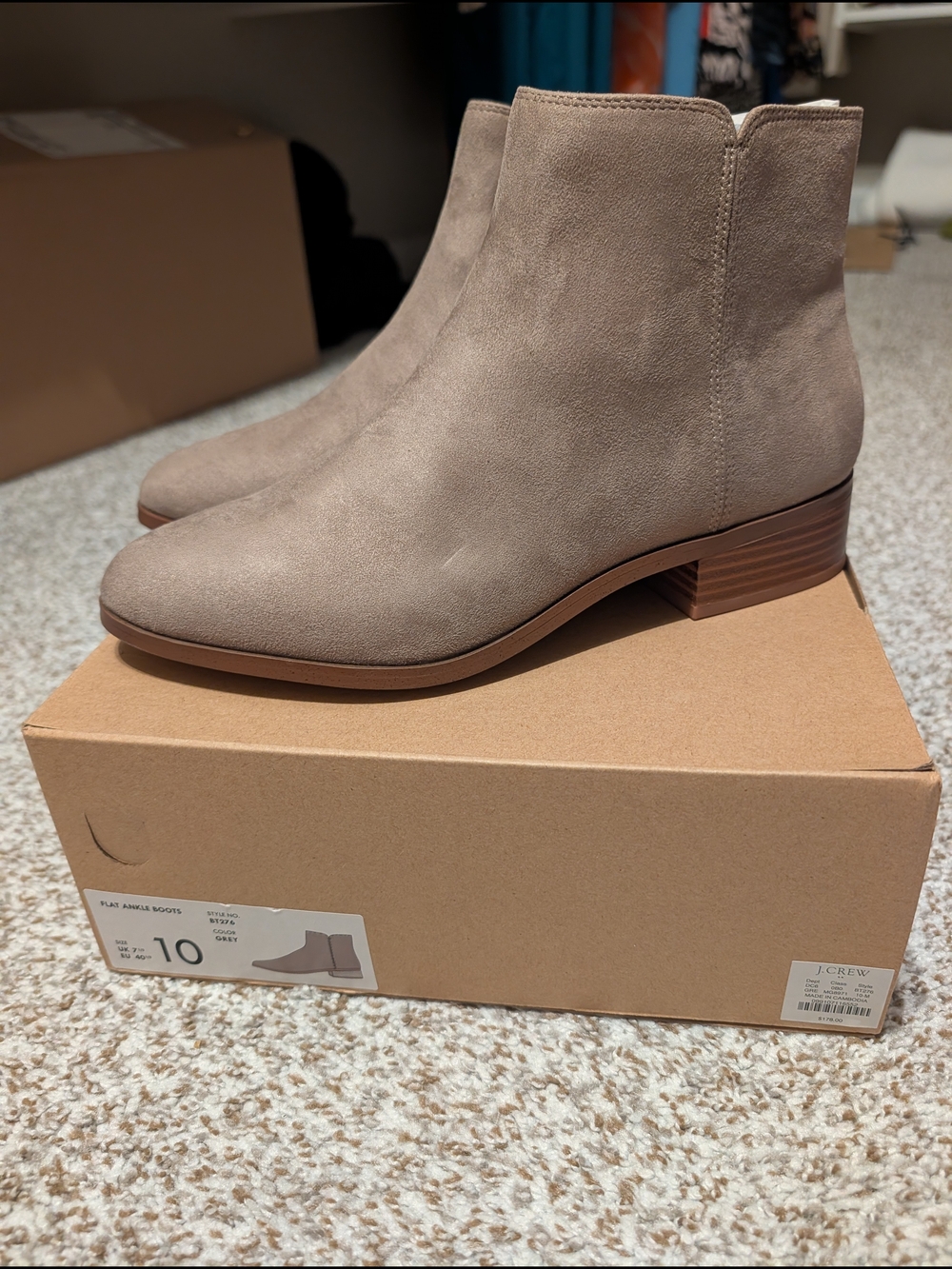 J. Crew Taupe Suede Chelsea Ankle Booties